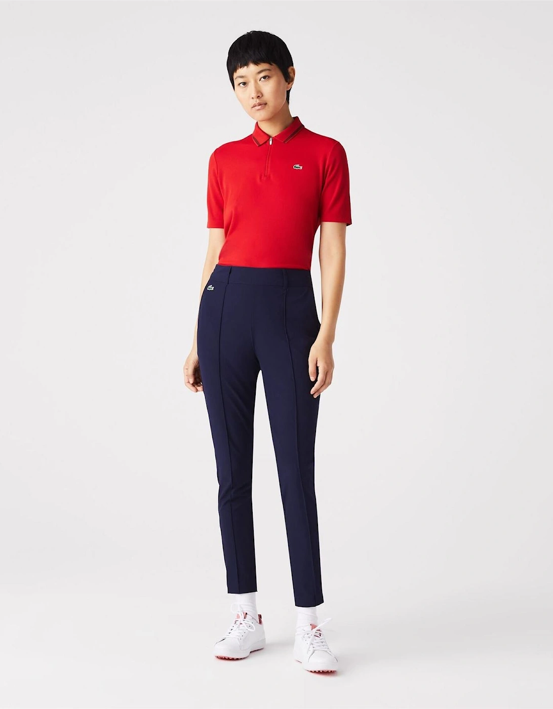 Solid Patterned High Rise Straight Chinos