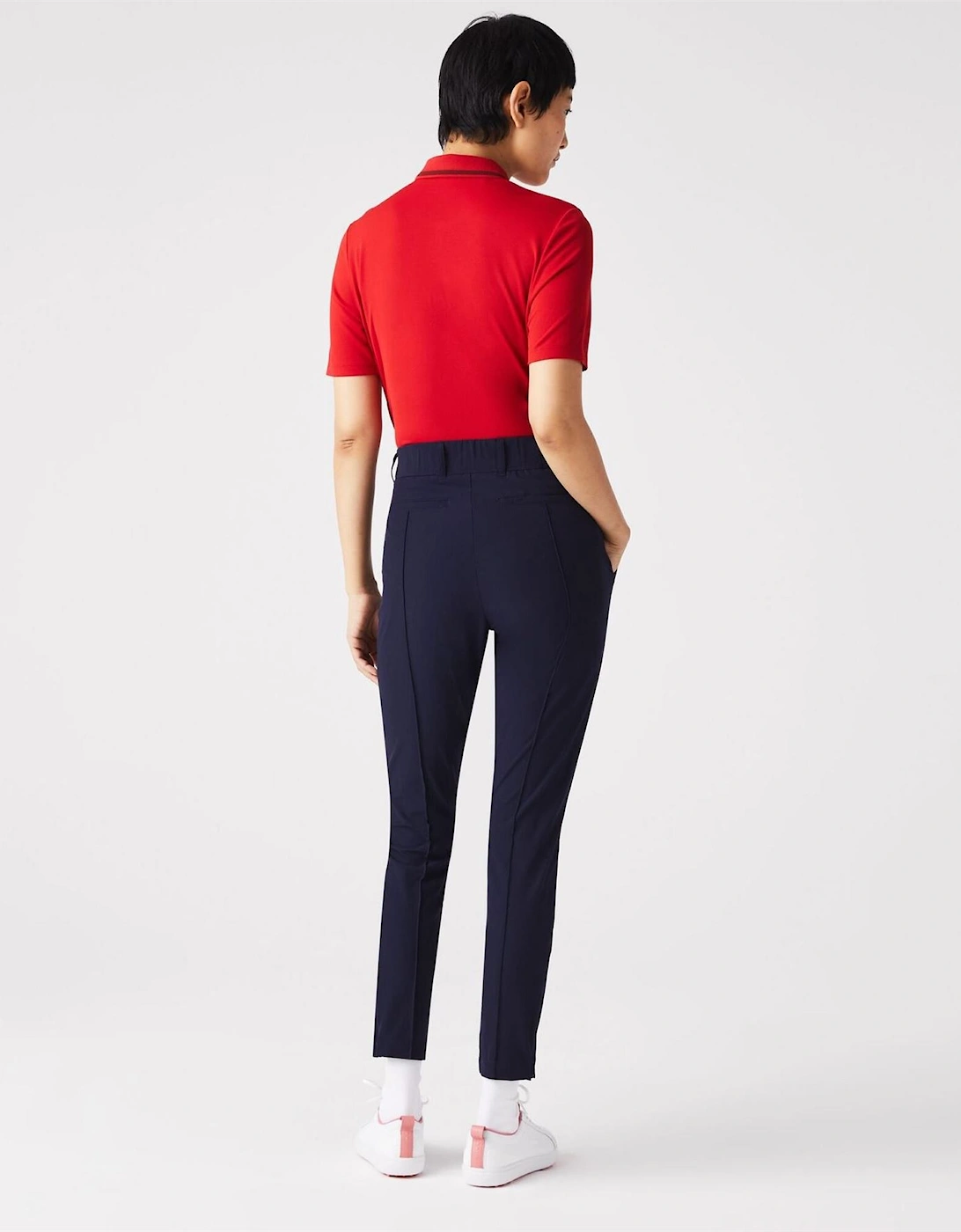 Solid Patterned High Rise Straight Chinos