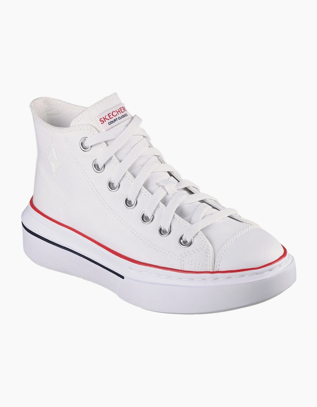 Skechers Skechers Women's Womens Mid Top Lace Up W Air Cooled Low Top Trainers - White