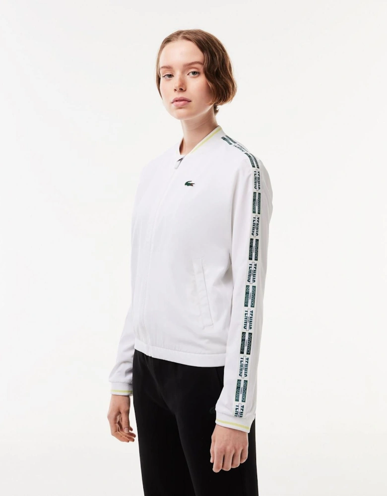 Crocodile Logo Bomber Collar Athletic Top