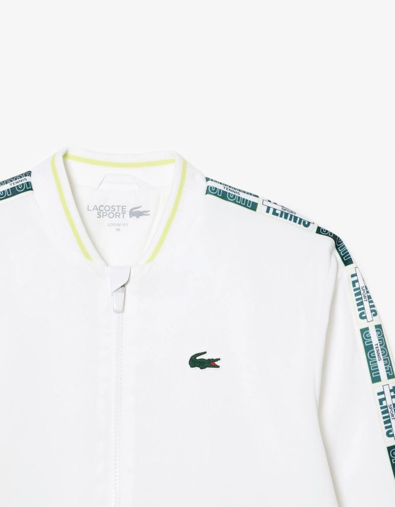 Crocodile Logo Bomber Collar Athletic Top