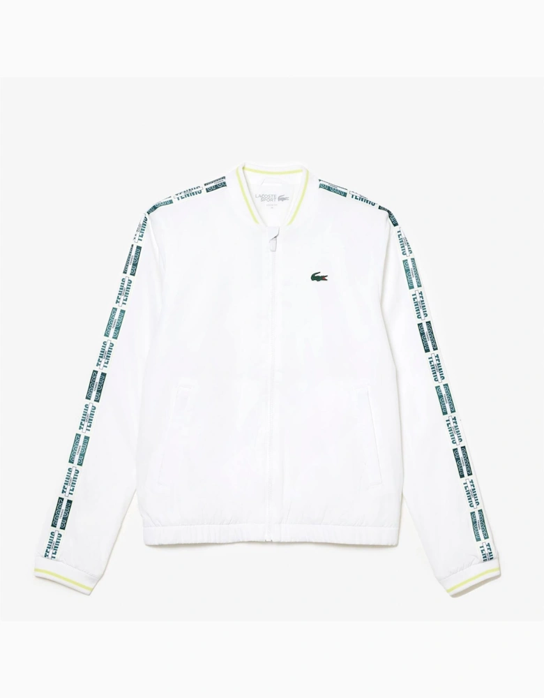 Crocodile Logo Bomber Collar Athletic Top
