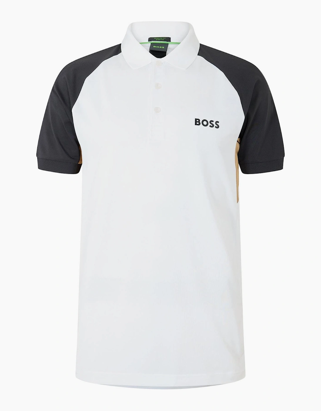 Hugo Boss Men's White Collared Neck Raglan Sleeve Polo Shirt - Size: 36