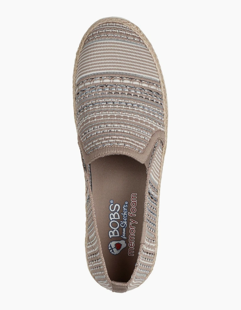 Womens Woven Twin Gore Slip On Espadrilles
