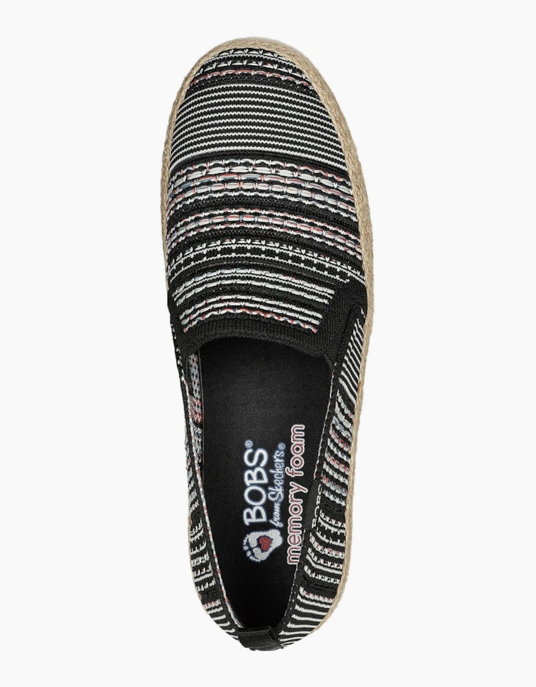 Womens Woven Twin Gore Slip On Espadrilles
