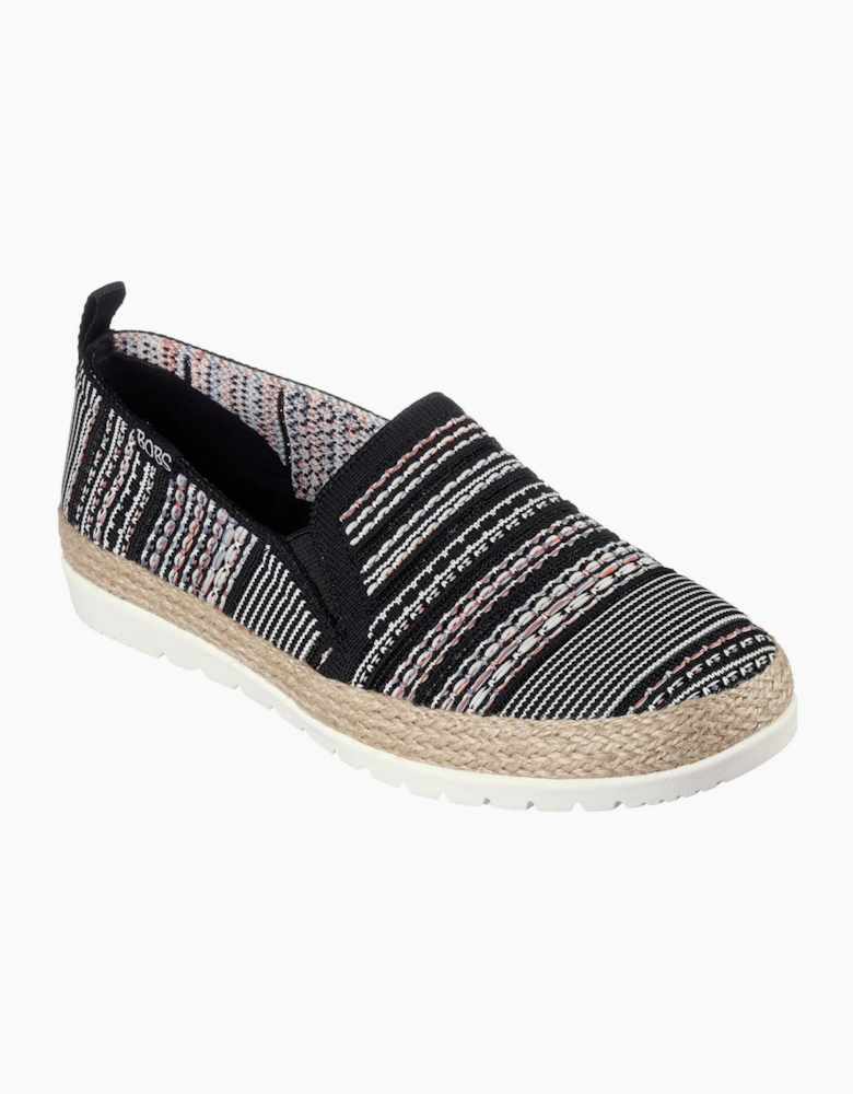Womens Woven Twin Gore Slip On Espadrilles