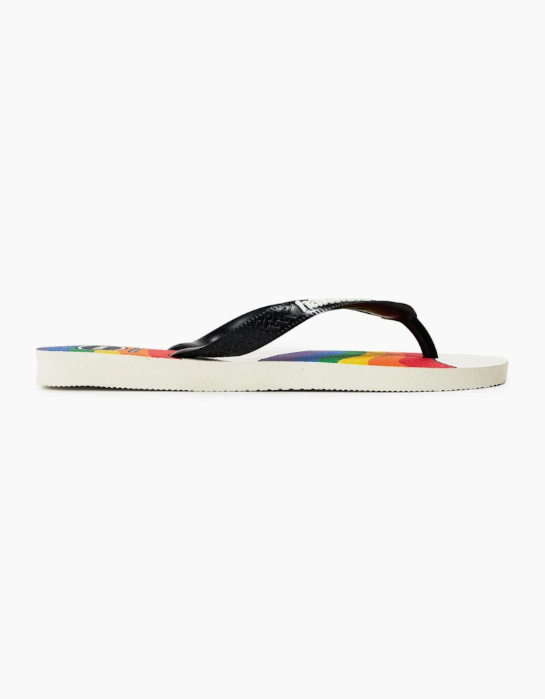 Womens Top Pride White Black 35 36 Flip Flops