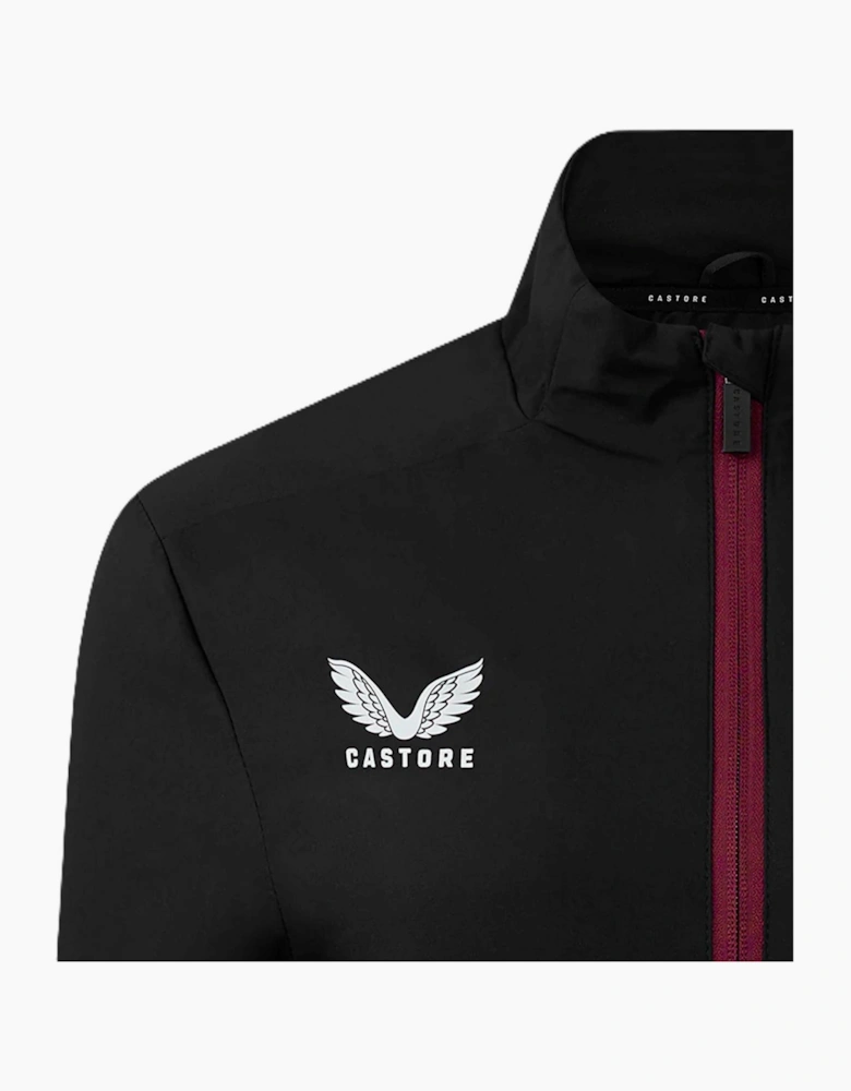 Solid Patterned Zipped Pocket Track Jacket