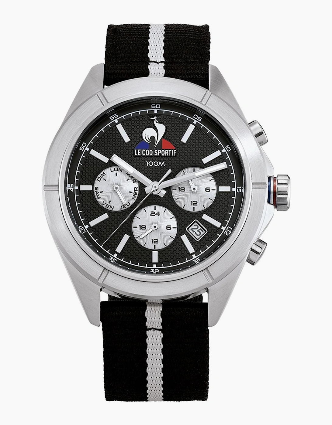 Le Coq Sportif Le Coq Sportif Men's Essentiel Black Fabric Strap Digital Watch - Black/Multi