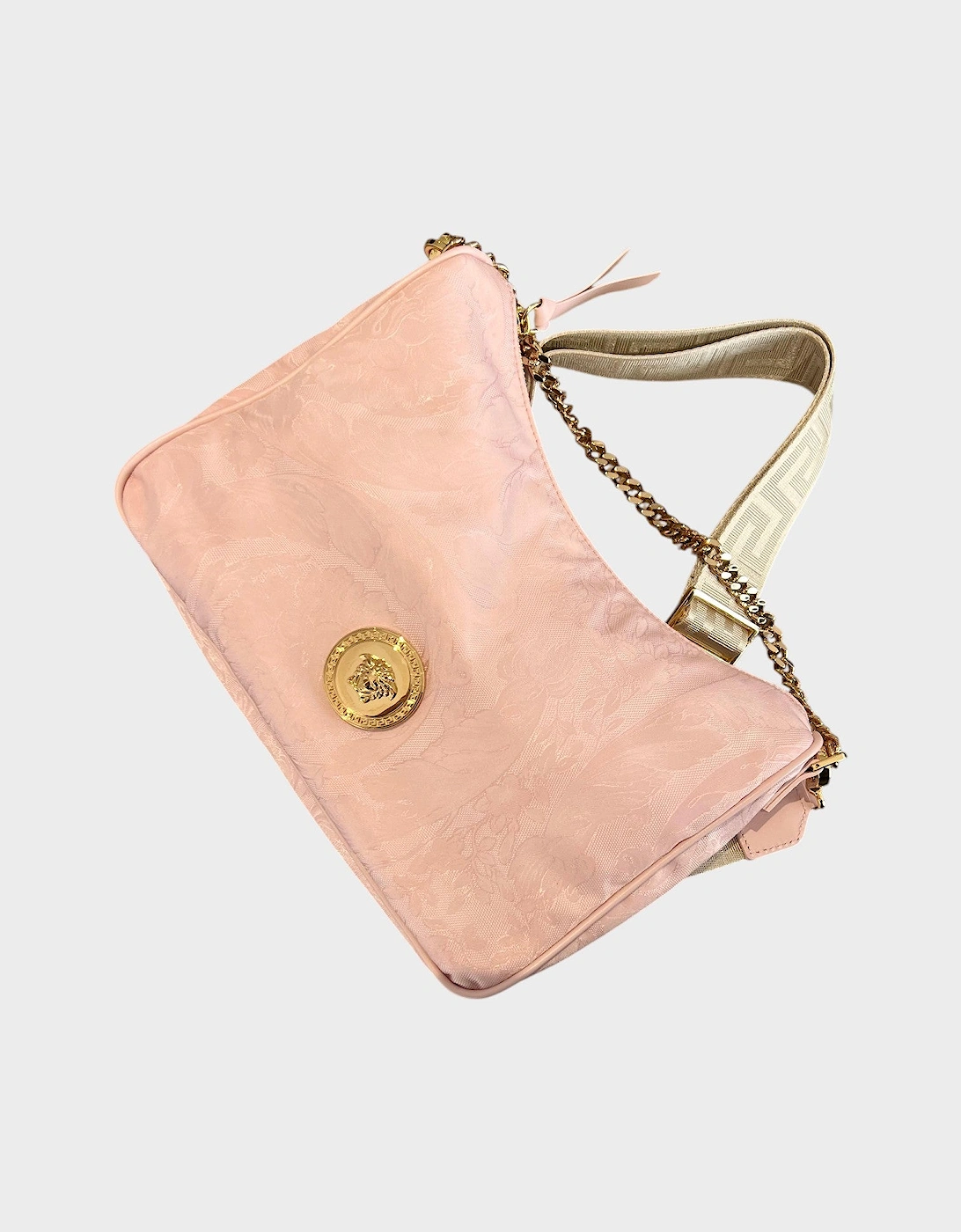 Hobo Medusa Head Floral Large Shoulder Bag Pink