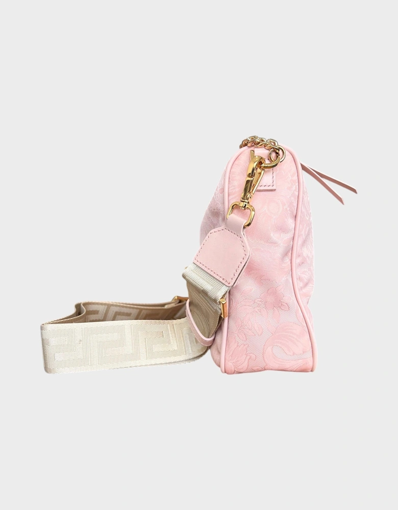 Hobo Medusa Head Floral Large Shoulder Bag Pink
