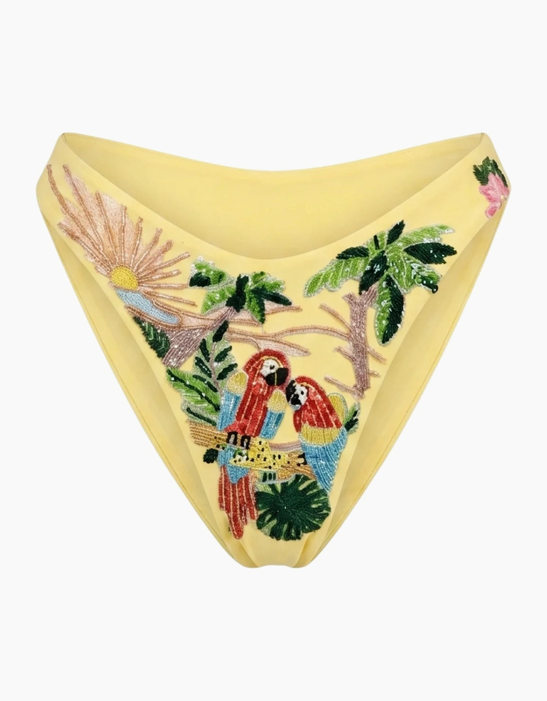 Charli Embellished Premium Tropical Bikini Bottom in Stock