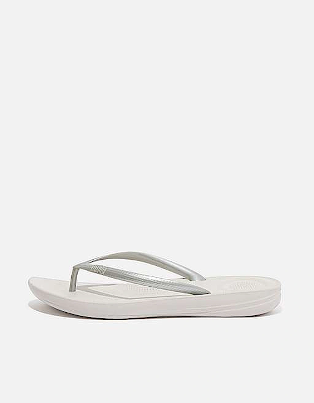 Women's FitFlop Iqushion Ergonomic Women's Silver Flip Flops - Size, 3
