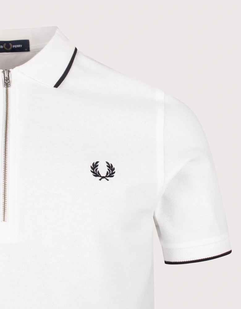 Regular Fit Crepe Piqué Polo Shirt