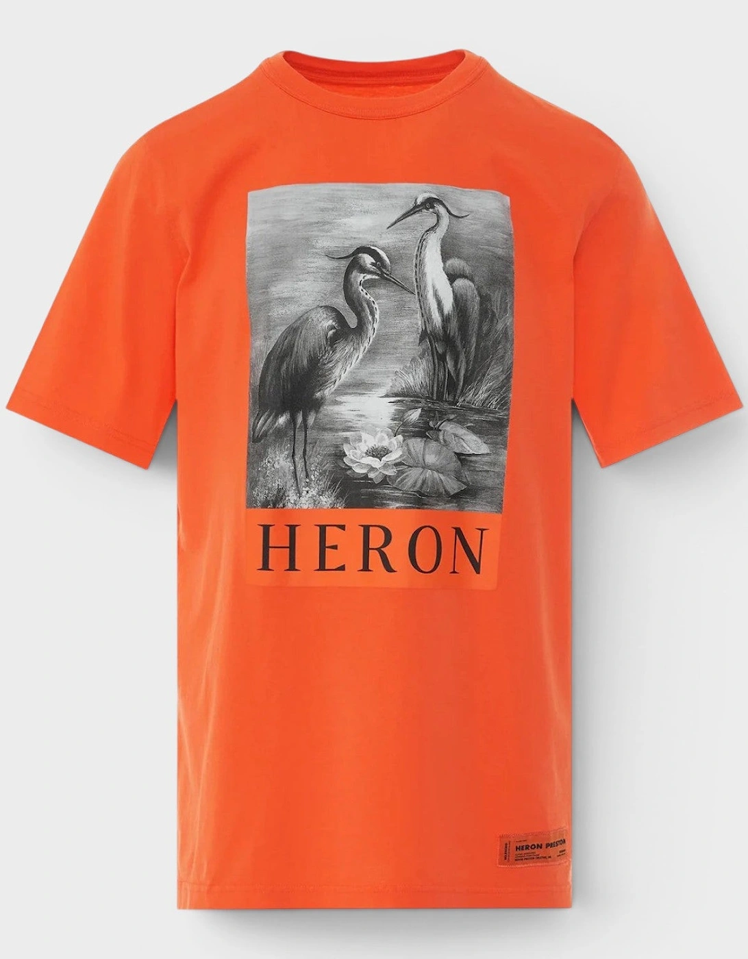 Heron Oversized T-Shirt Orange Black