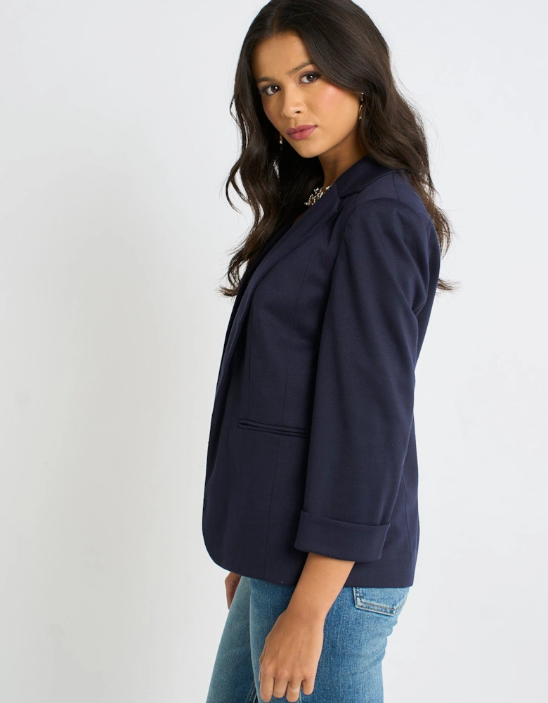 Navy Ponte Edge to Edge Jacket