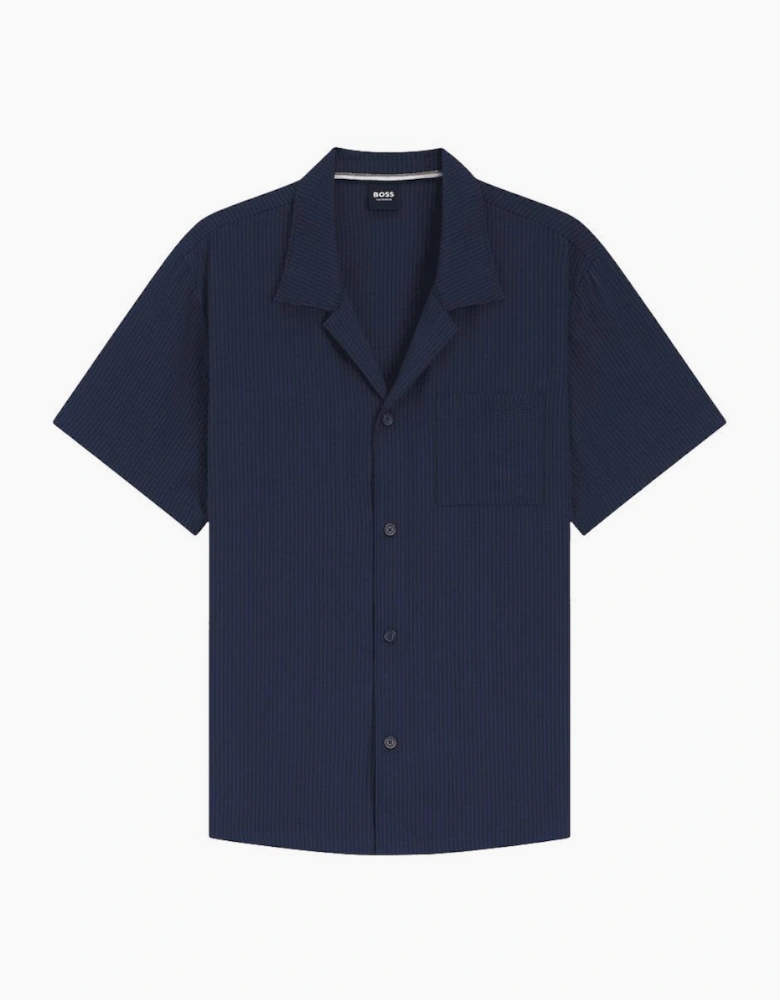 Relax Navy Textured Beach Shirt