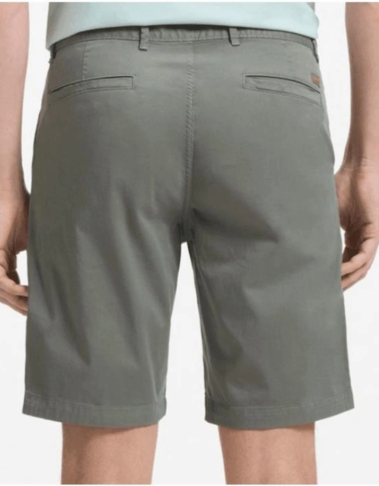 Cotton Slim Fit Grey/Green Chino Shorts