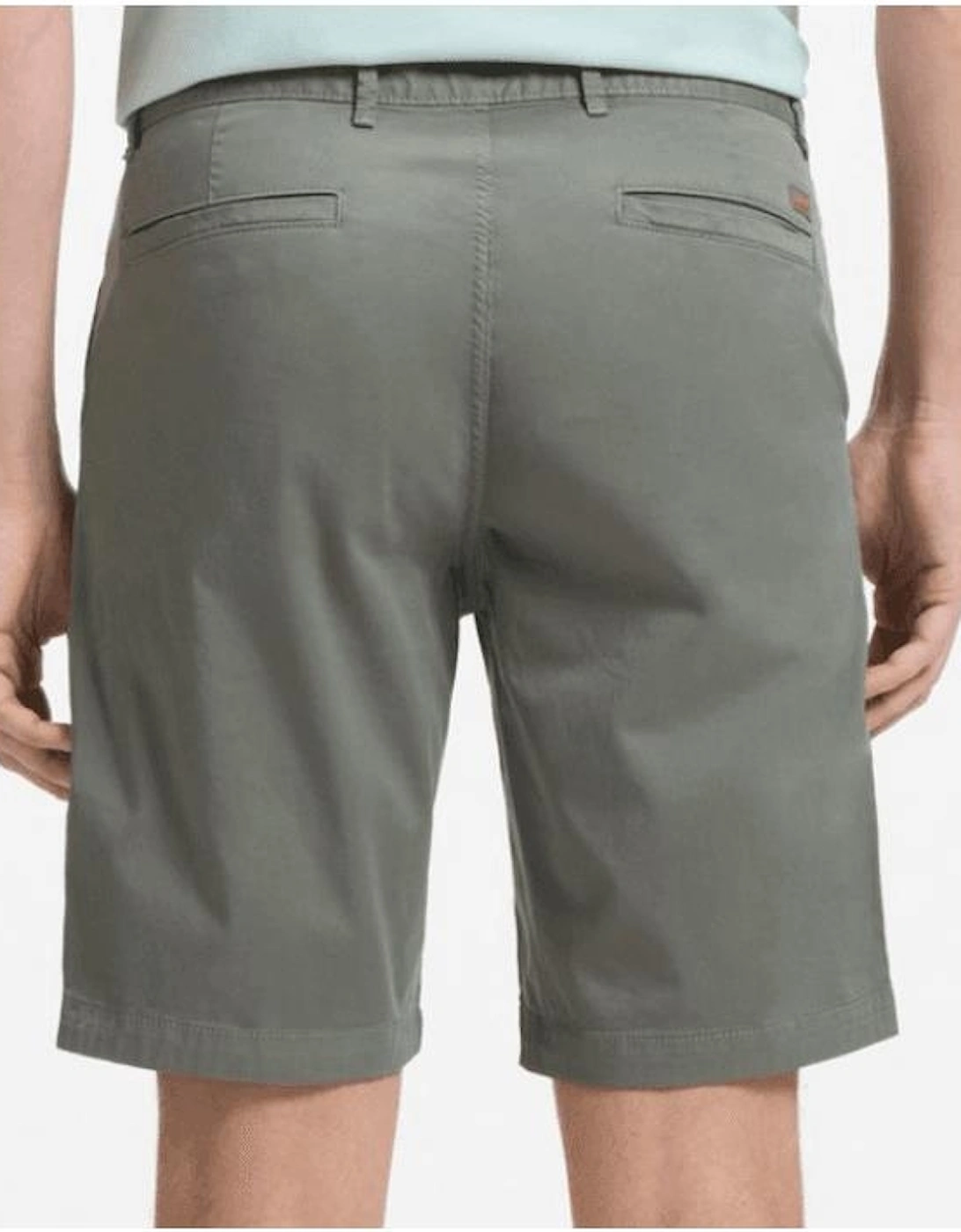 Cotton Slim Fit Grey/Green Chino Shorts