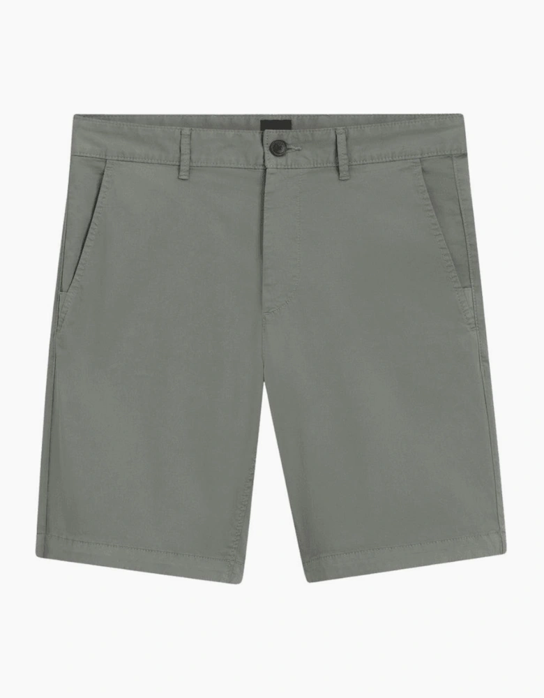 Cotton Slim Fit Grey/Green Chino Shorts