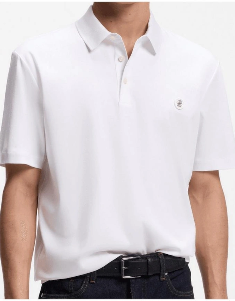 C-Parris 01 White Mercerised Polo Shirt
