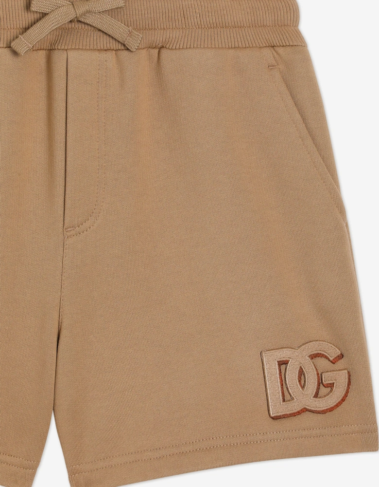 Dolce & Gabbana Boys DG 3D Patch Shorts in Beige