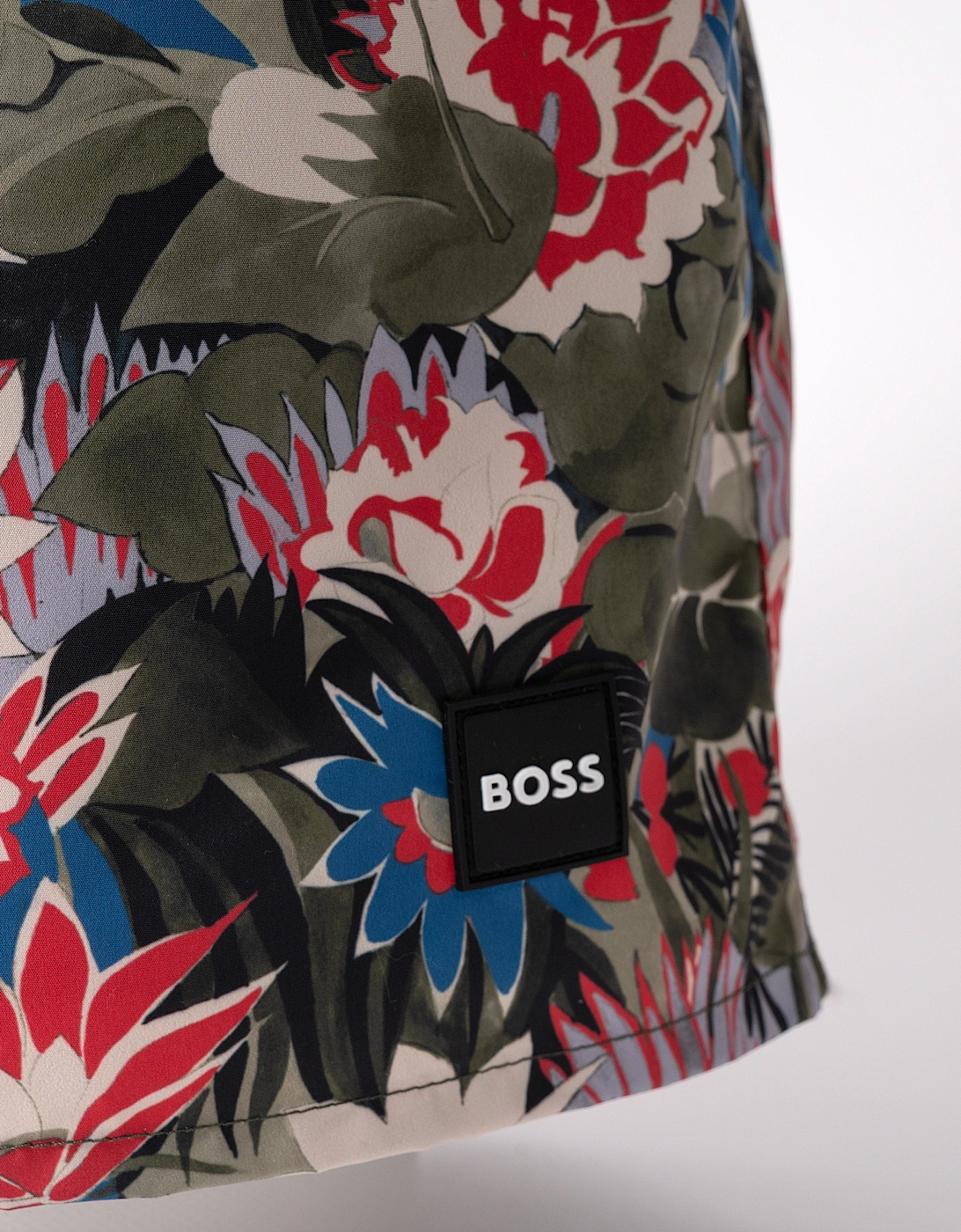 BOSS Orange Piranha Mens Tropical Print Quick-Drying Swim Shorts - Open Green 351
