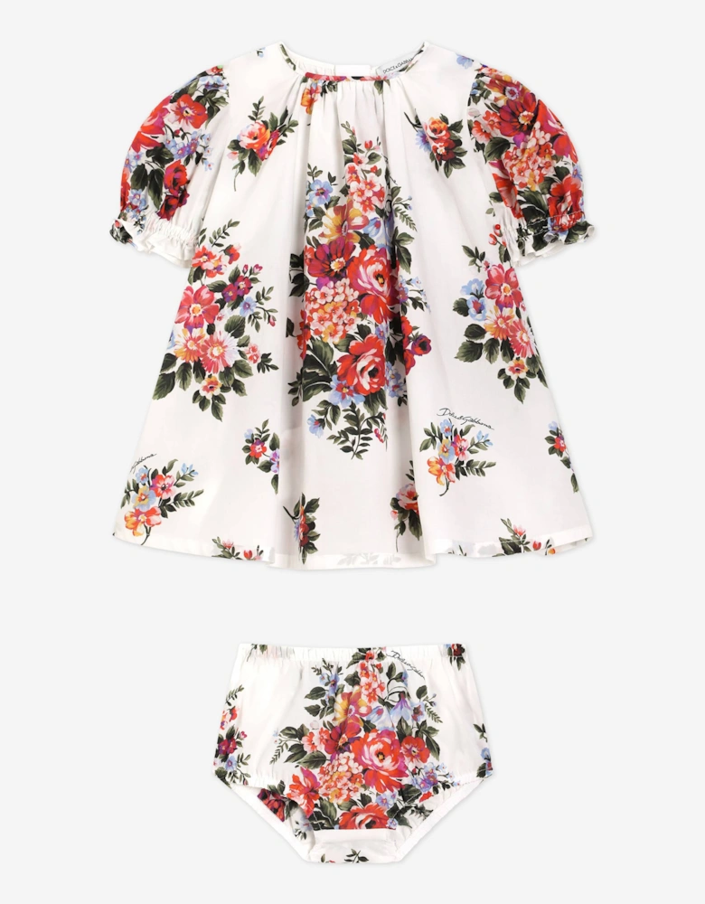 Dolce & Gabbana Baby Girls Floral Dress with Knickers in Multicolour