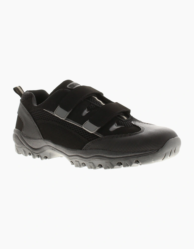 X-Hiking Mens Trail Shoes Carnvel Touch Fastening black UK Size