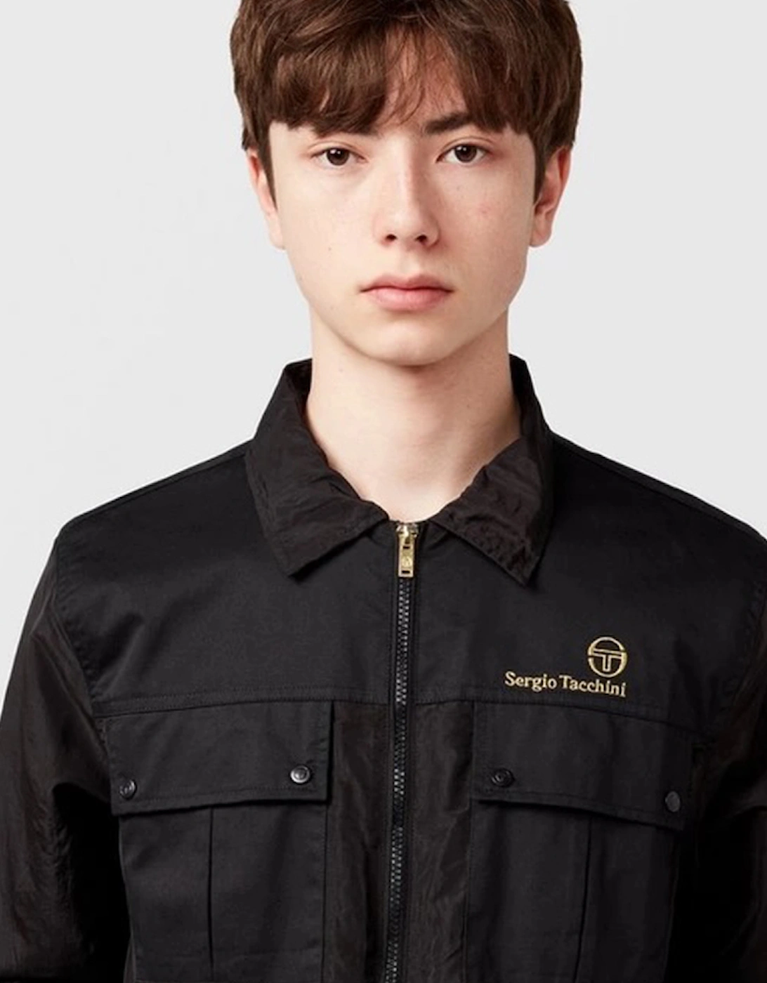 Sergio Tacchini Men's Black Nuno Track Jacket Overshirt - Size 44/Regular