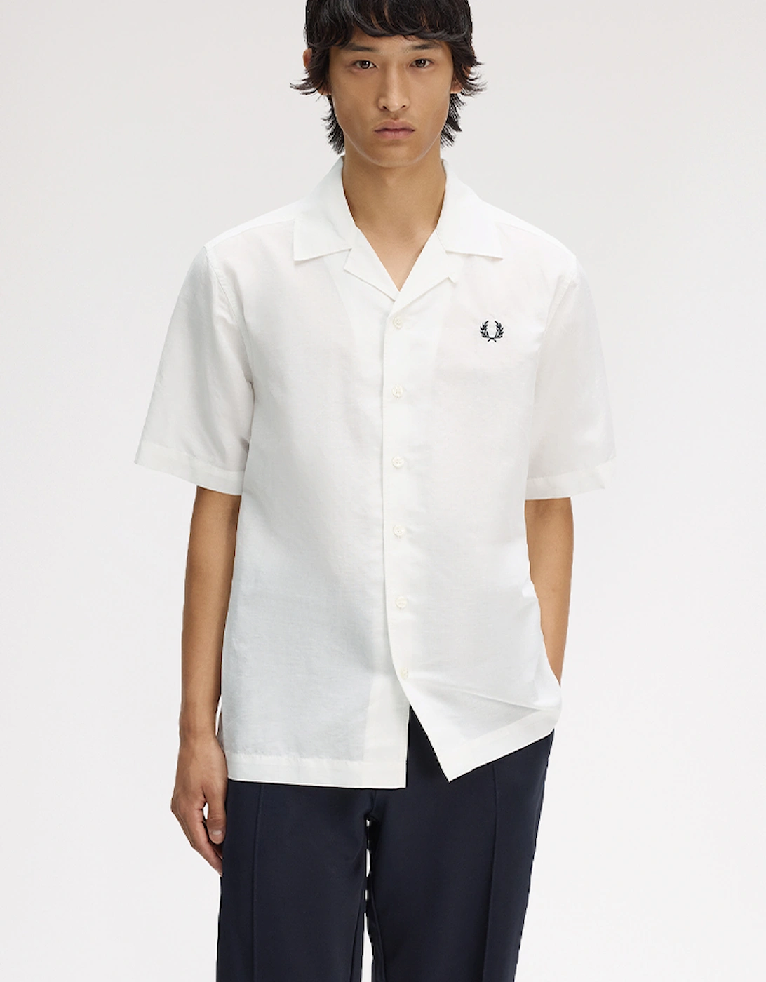 Fred Perry Linen Blend Revere Collar Shirt, 2 of 1