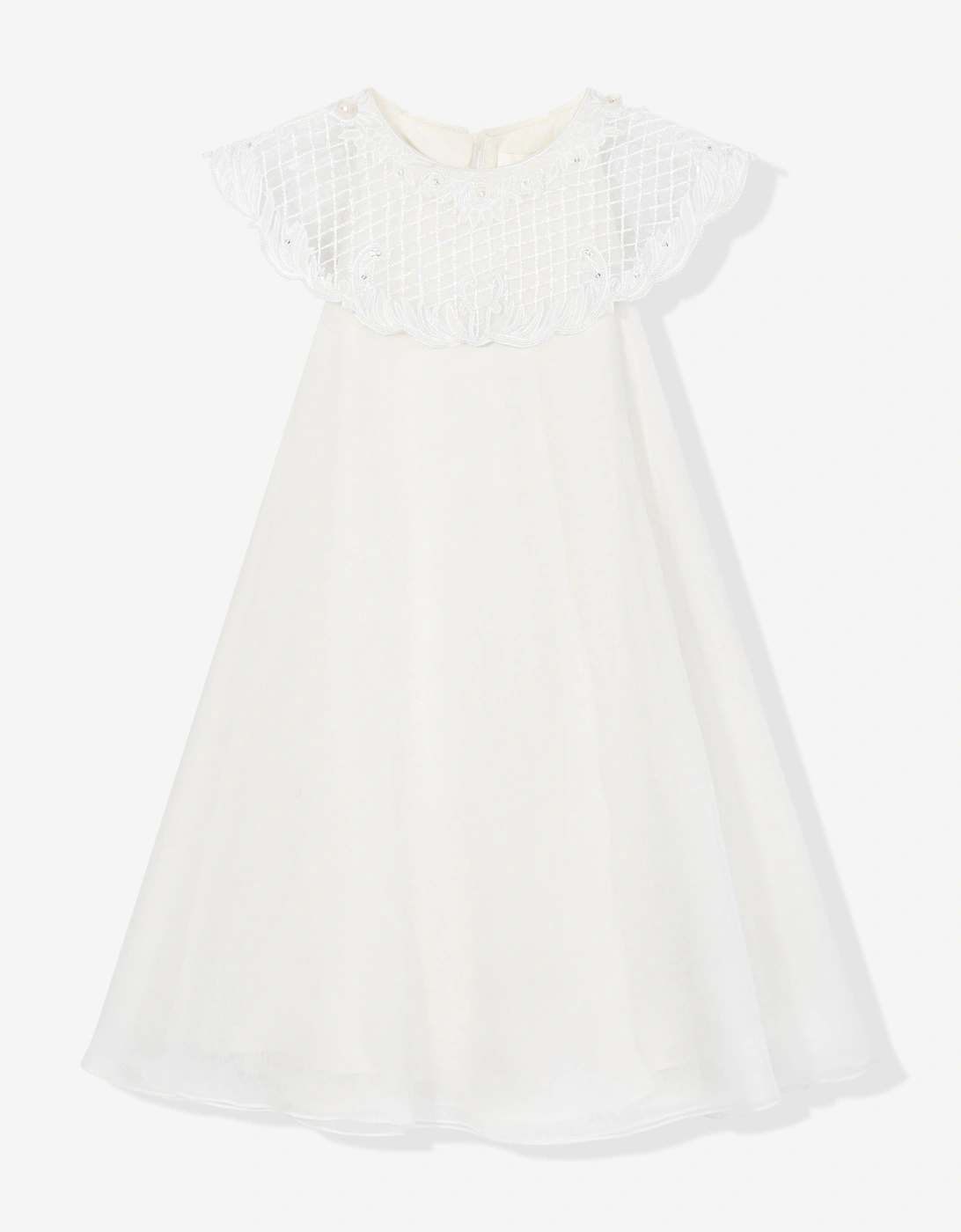 Maison Ava Girls Silk Gigi Occasion Dress in Ivory
