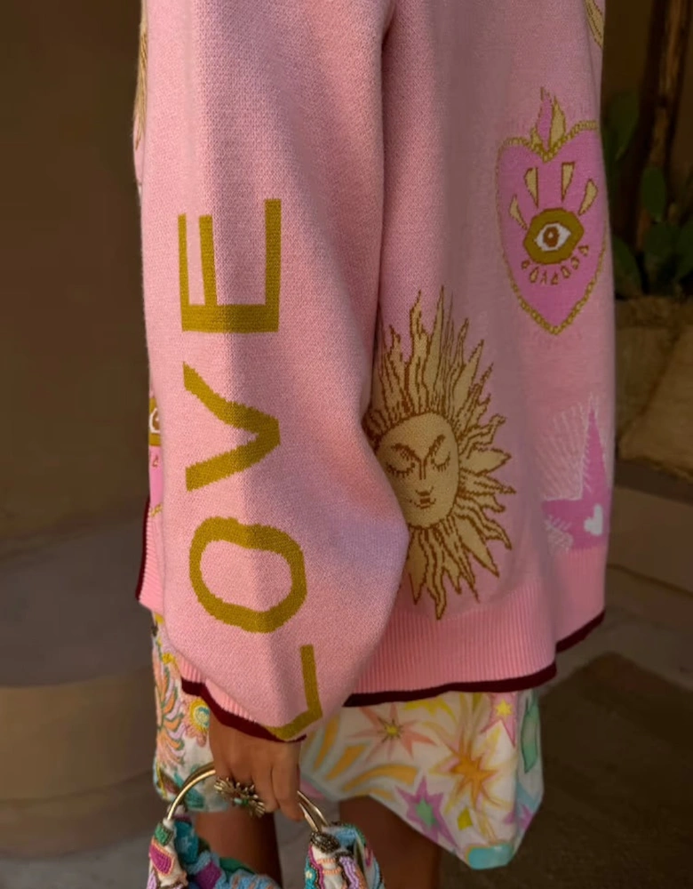 Pink mystical cardigan