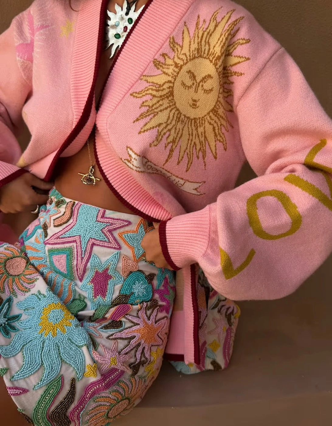 Pink mystical cardigan