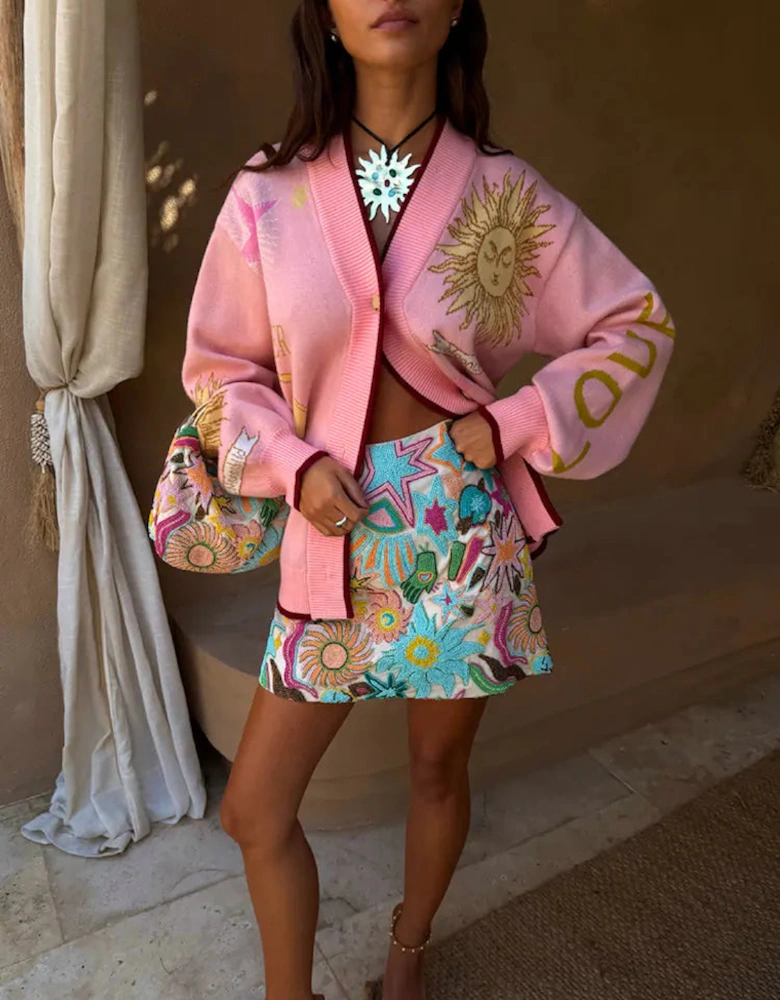 Pink mystical cardigan