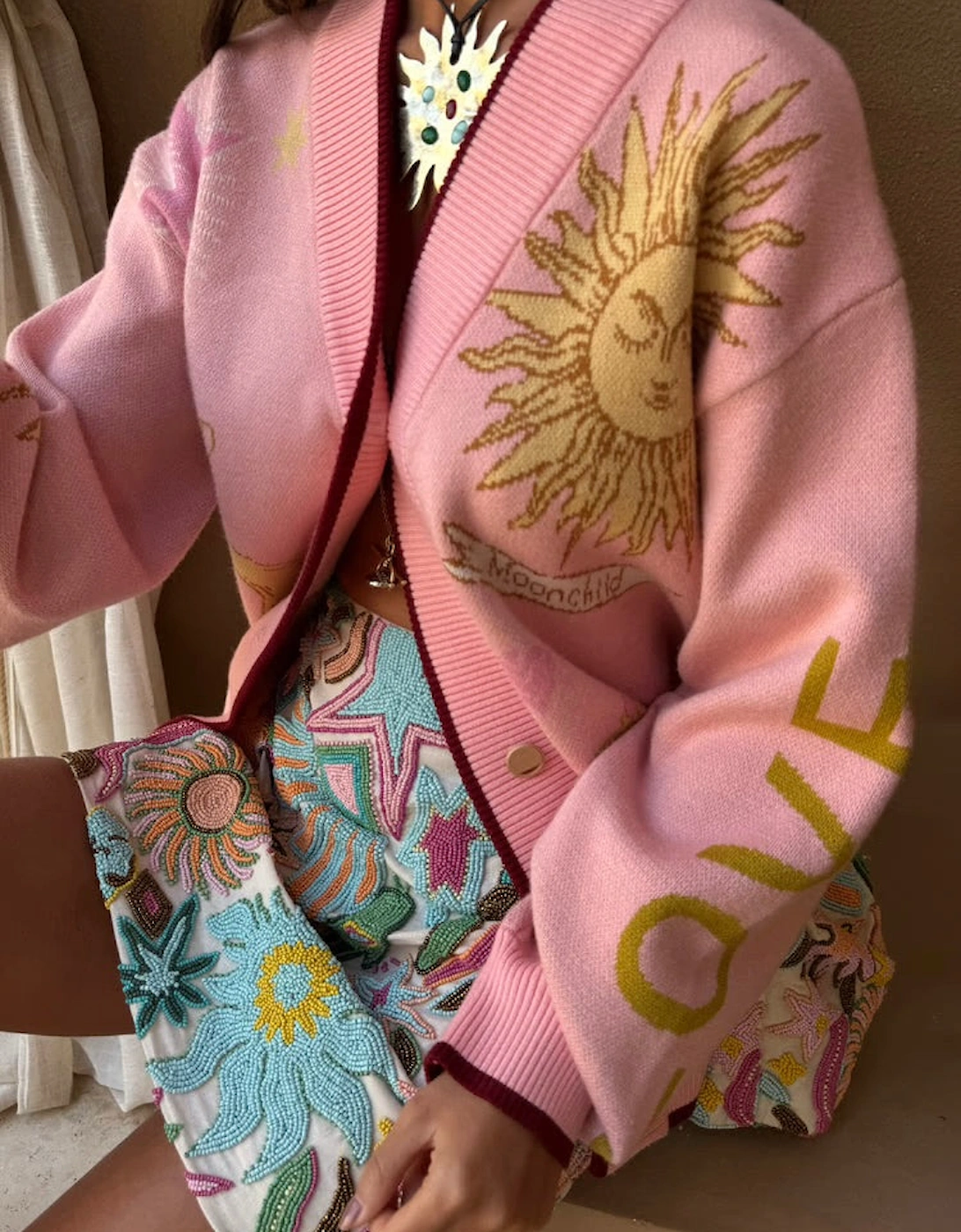 Pink mystical cardigan