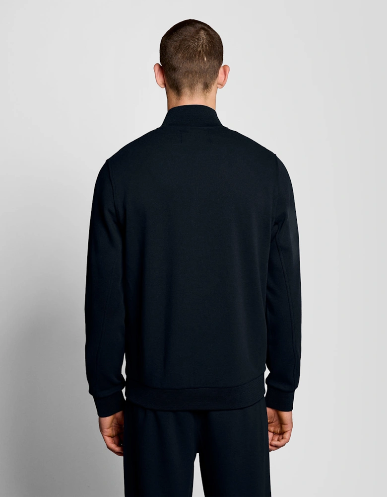 Lyle & Scott Pique Mens Full Zip Sweatshirt - Z271 Dark Navy