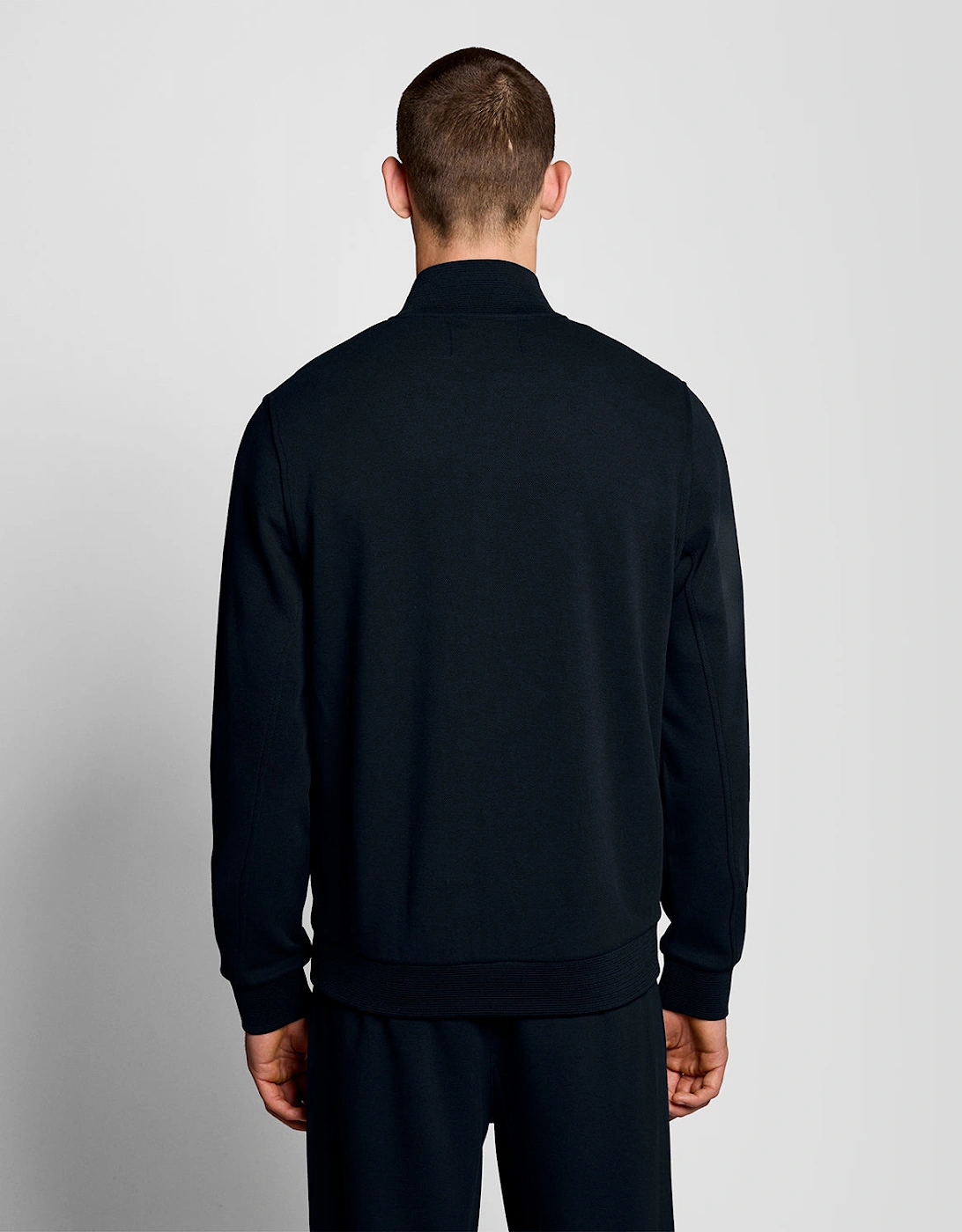 Lyle & Scott Pique Mens Full Zip Sweatshirt - Z271 Dark Navy