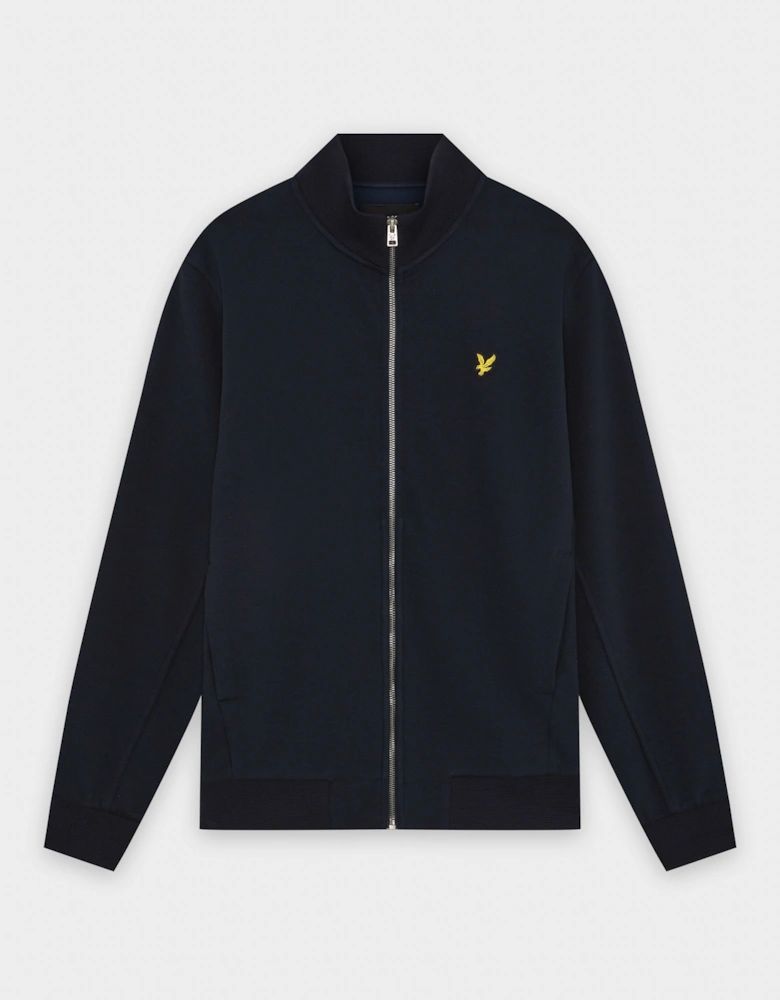 Lyle & Scott Pique Mens Full Zip Sweatshirt - Z271 Dark Navy