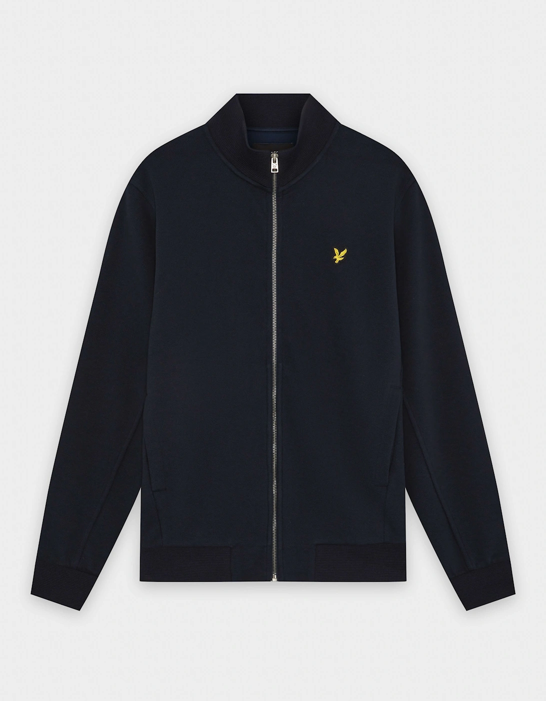 Lyle & Scott Pique Mens Full Zip Sweatshirt - Z271 Dark Navy