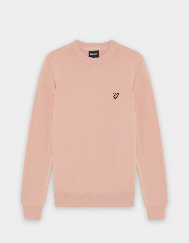 Lyle & Scott Cotton Crew Neck Mens Jumper - Y120 Pink Grapefruit