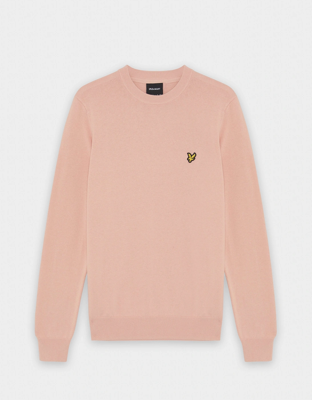 Lyle & Scott Cotton Crew Neck Mens Jumper - Y120 Pink Grapefruit