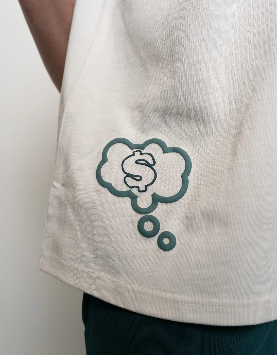 Fresh Couture Rise T-Shirt - Ecru / Green
