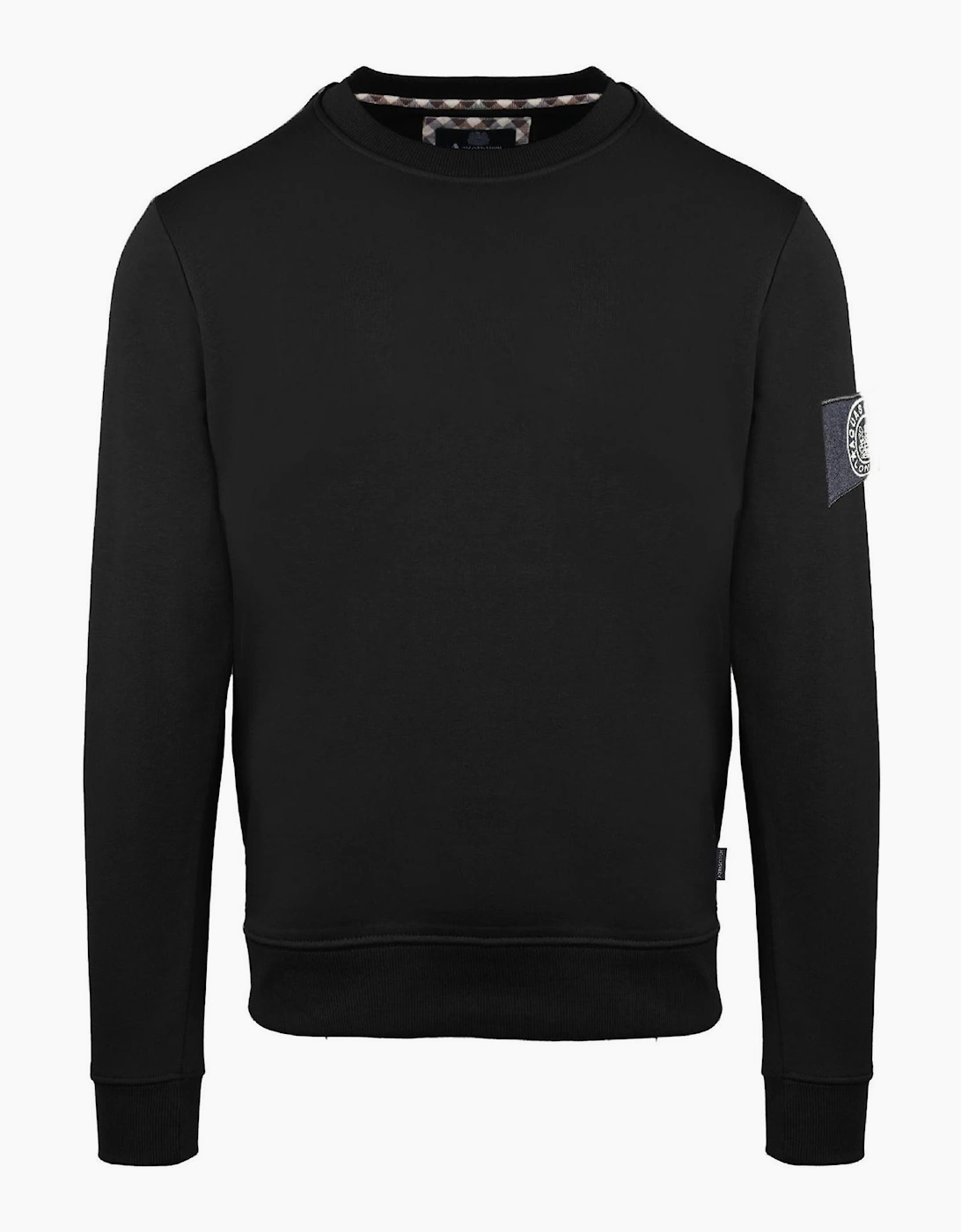 Aquascutum Men's Black Roundnk S - Size Large