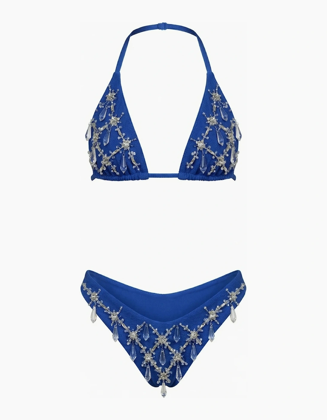 Calliope Luxury Crystal Bikini Bottom - Electric Blue