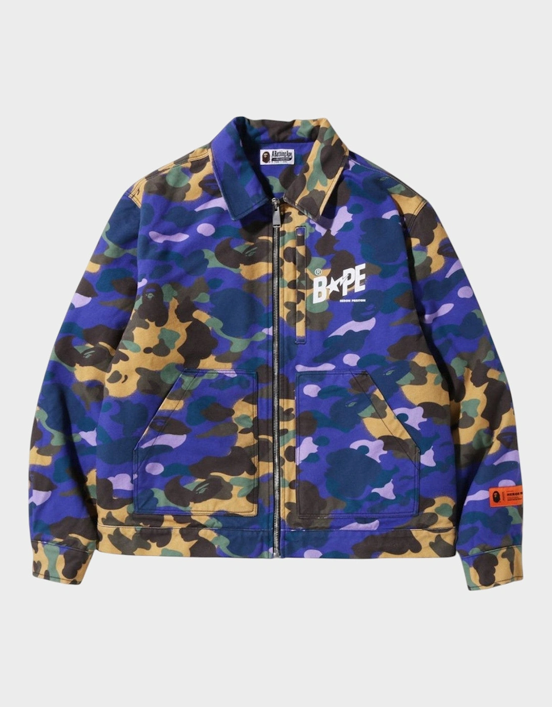 Bape Mix 1St Camo Duck Trucker Jacket Purple