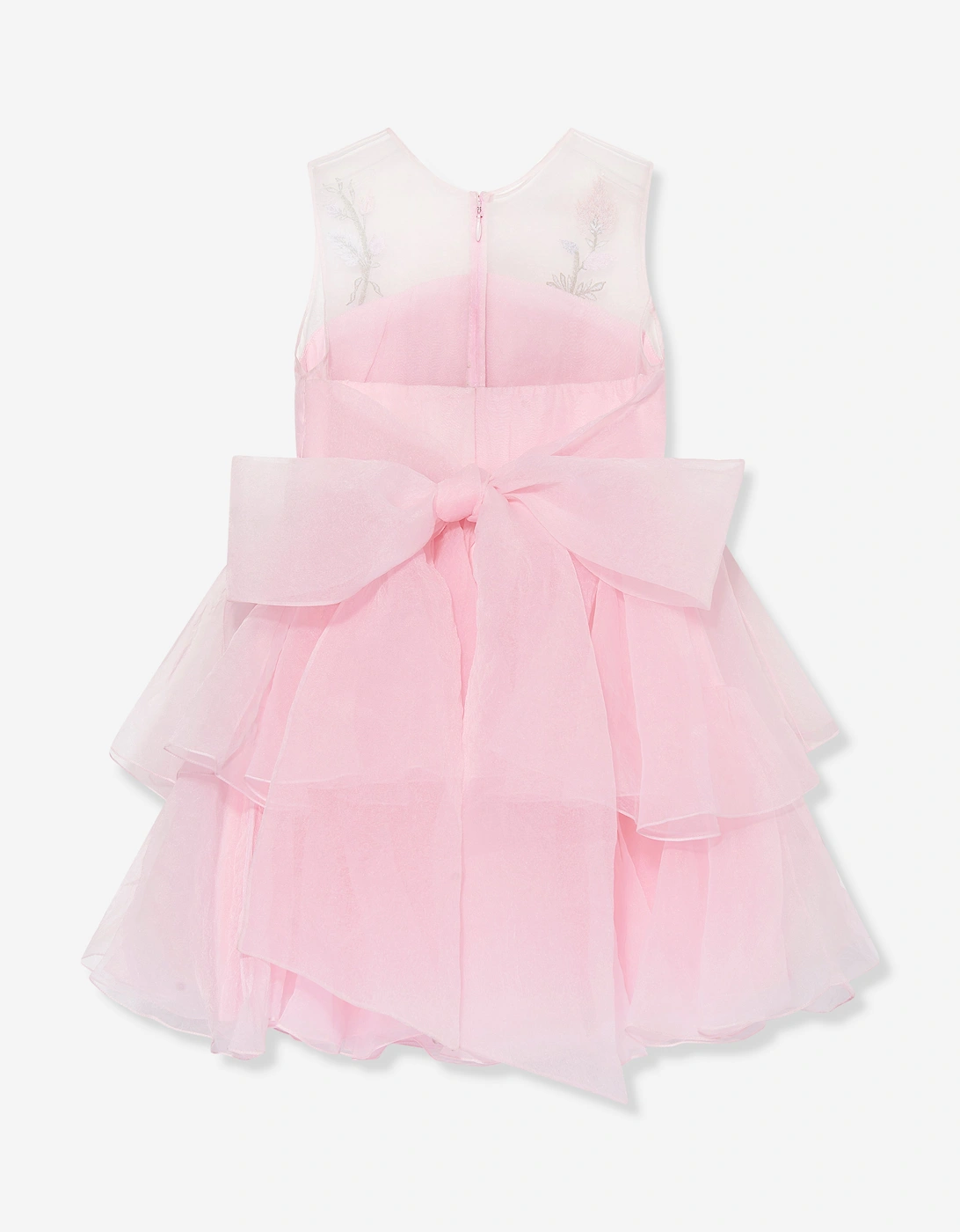 Maison Ava Girls Nicoletta Embroidered Flower Occasion Dress in Pink