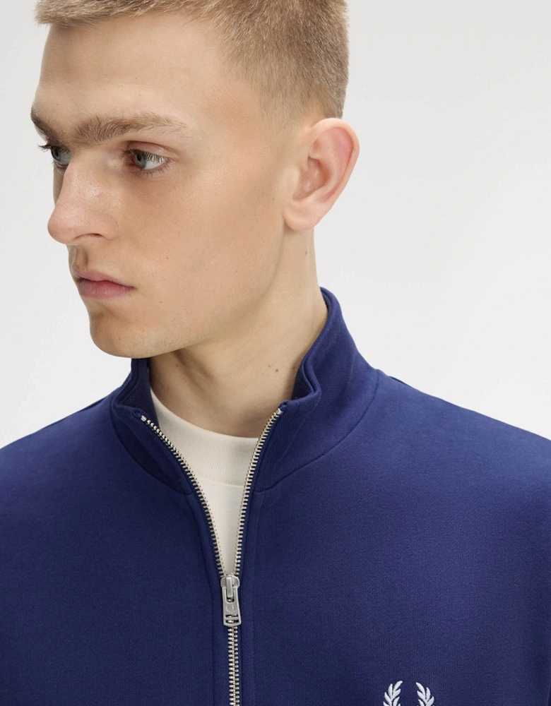Fred Perry Mens Half Zip Sweatshirt - French Navy/Dusky Blue/Dusky Blue 93B