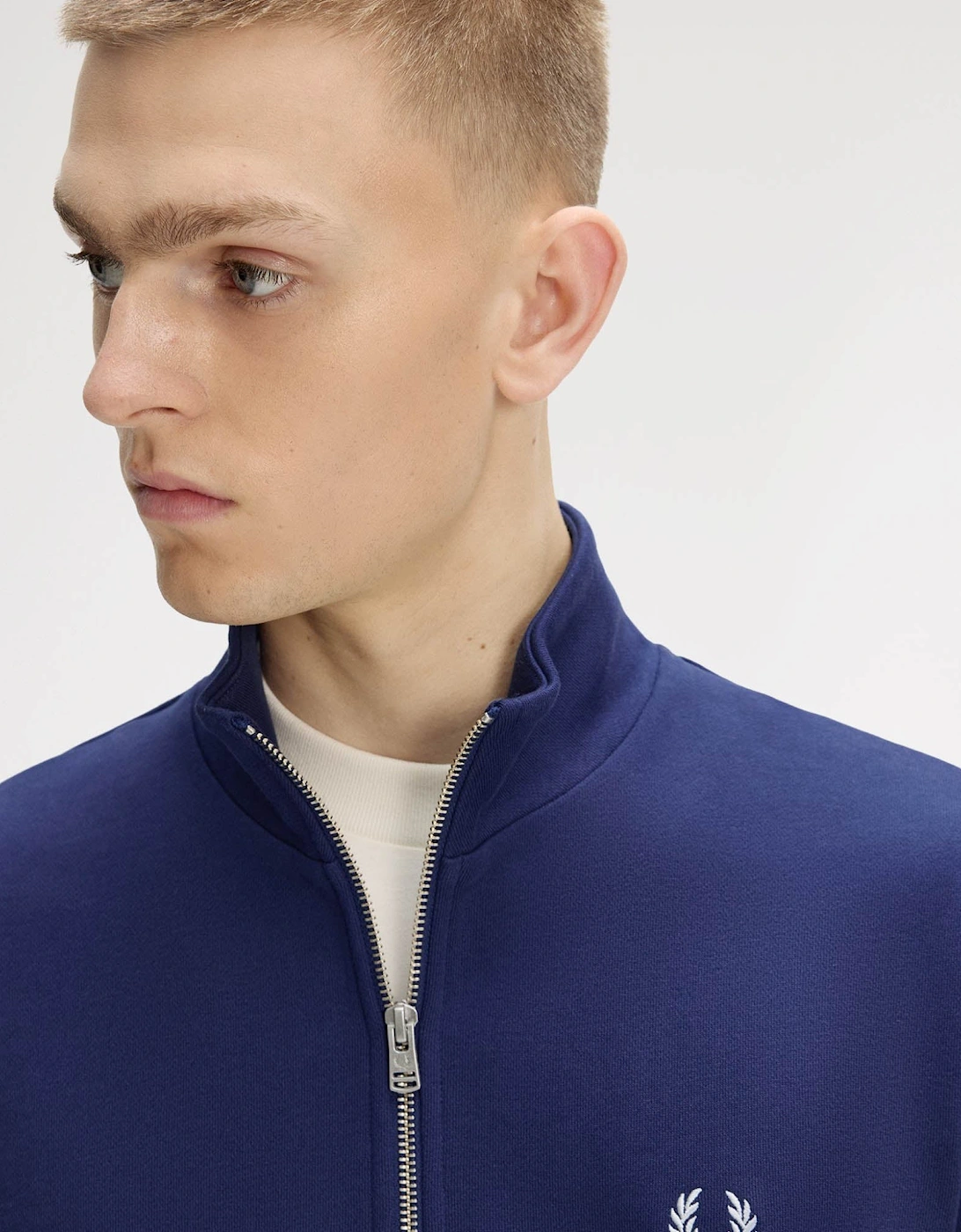 Fred Perry Mens Half Zip Sweatshirt - French Navy/Dusky Blue/Dusky Blue 93B