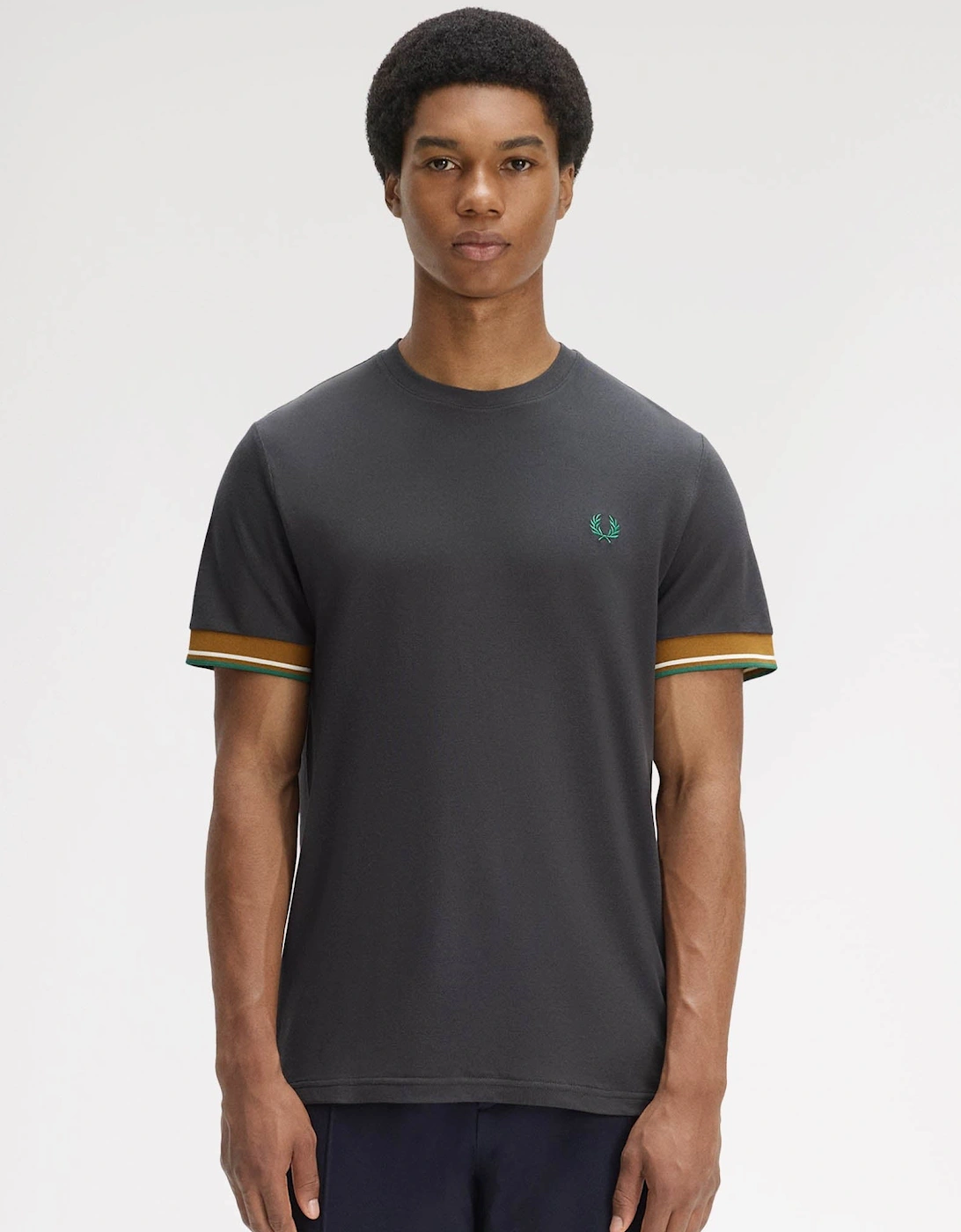 Fred Perry Mens Twin Tipped Cuff T-Shirt - Anchor Grey 297